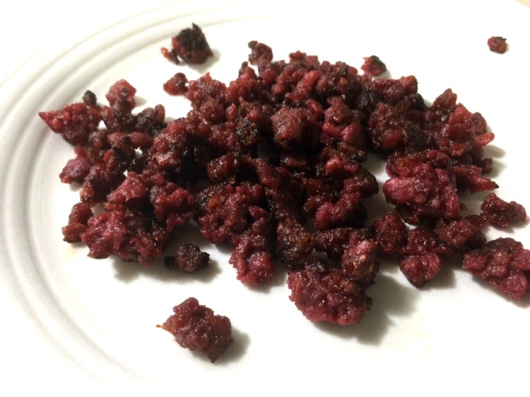 BLOOD RED SAUSAGE CRUMBLES FOR TOPPING