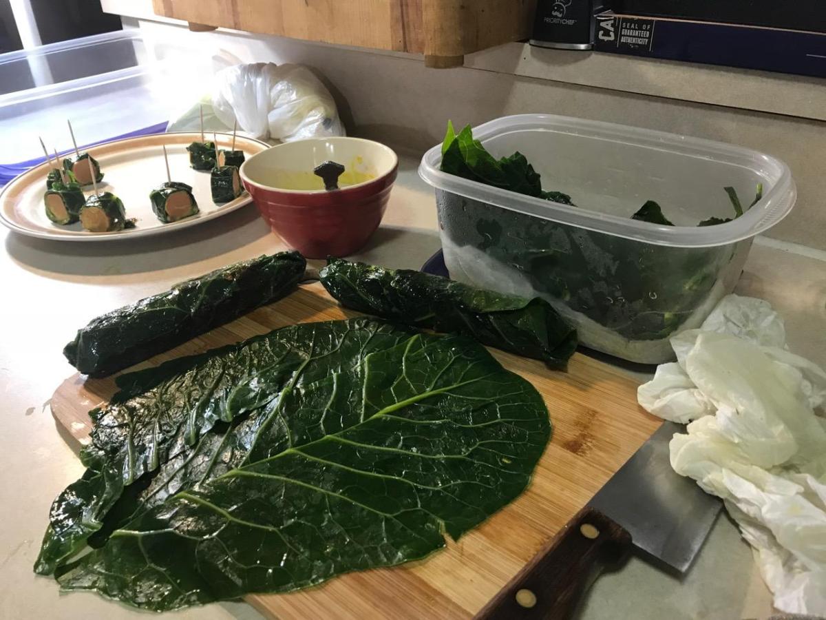 ORGANIC COLLARD AND VEGGIE HOT DOG&nbsp;APPETIZER