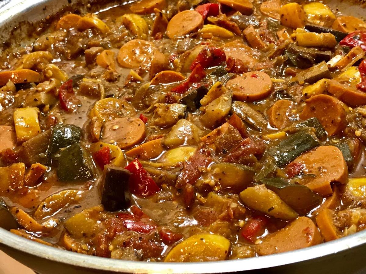 Sweet Mustard Hot Dog&nbsp;Ratatouille